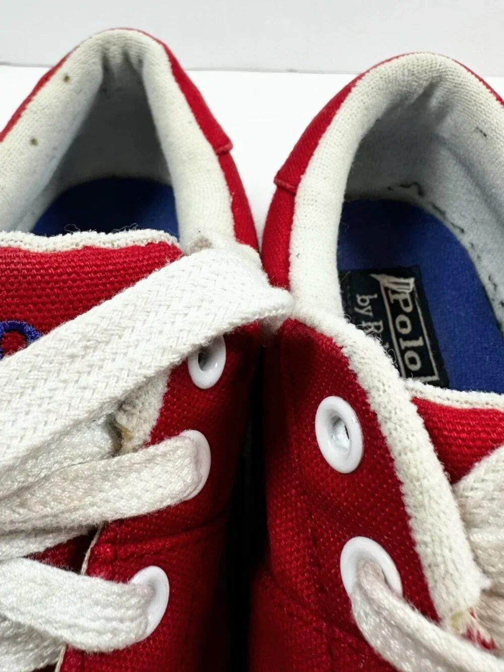 Polo By Ralph Lauren Red Humberto Canvas Sneakers Men's Sizez 9.5D Preppy Casual